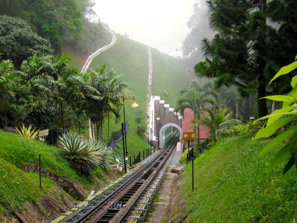 Penang Hill railway to the top