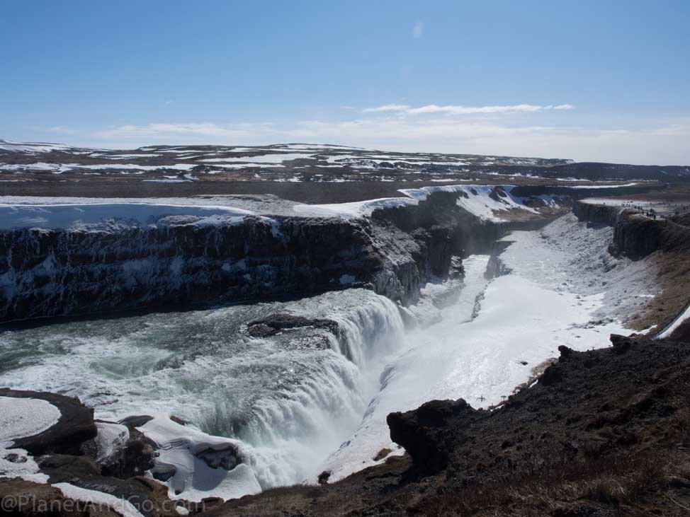 Gullfoss Waterfall Iceland - Looking down from above